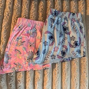 NWOT Disney Stitch Pink and Blue Pajama Shorts Set🙂
